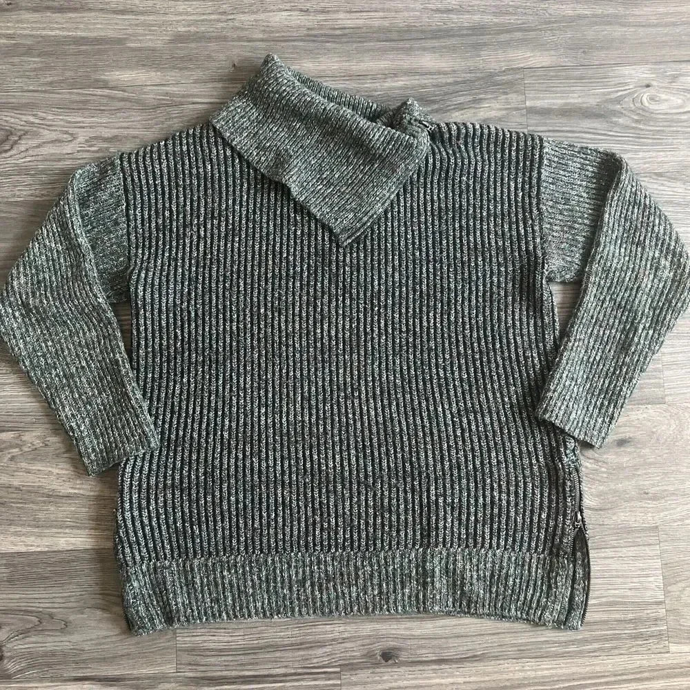 Leo & Nicole Pullover Cowl Neck Knit Sweater Green Size Large Cotton Wool Blend